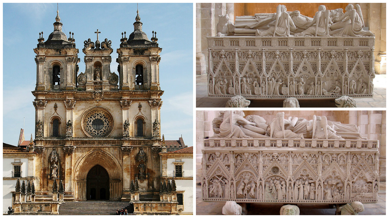 Mosteiro de Alcobaça e túmulos de D. Pedro I e Inês de Castro